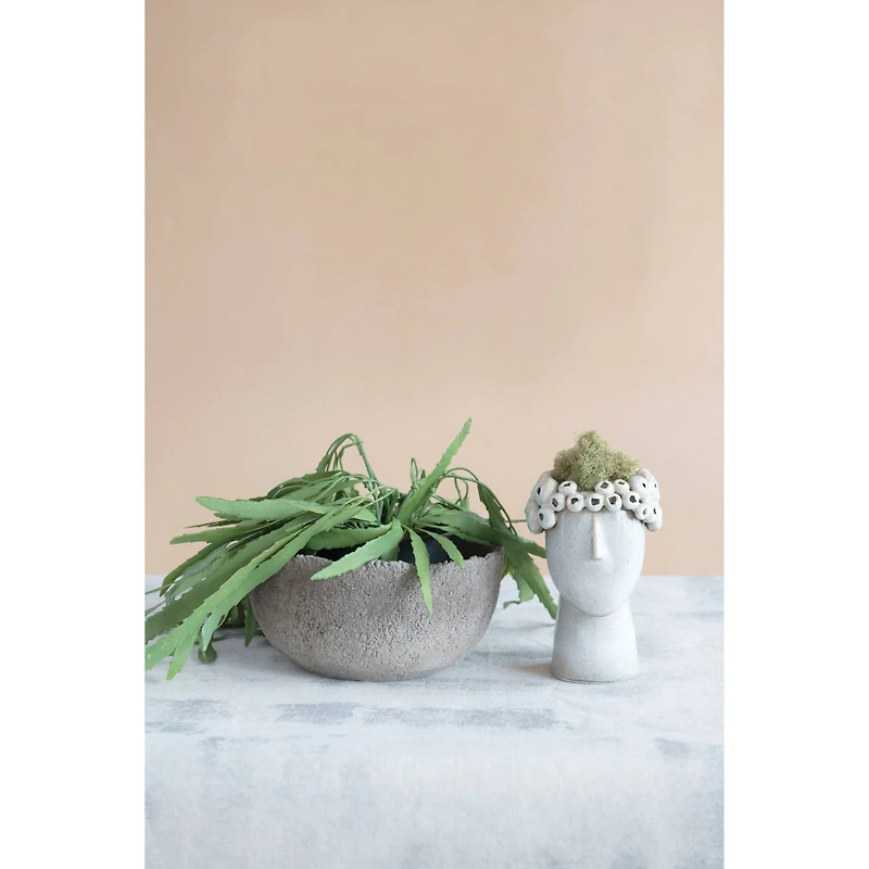 Hello Honey® 6'' Reactive Glaze Stoneware Head Planter