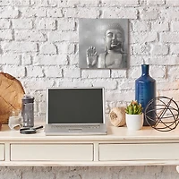 Stupell Industries Buddha Inspired Portrait Greyscale Eastern Figure Canvas Wall Art