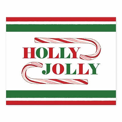 Holly Jolly Candy Cane 10x8 Tabletop Canvas