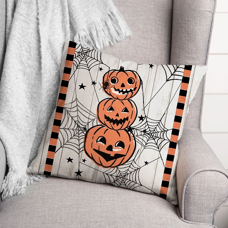 Jackolantern Stack 18" x 18" Throw Pillow