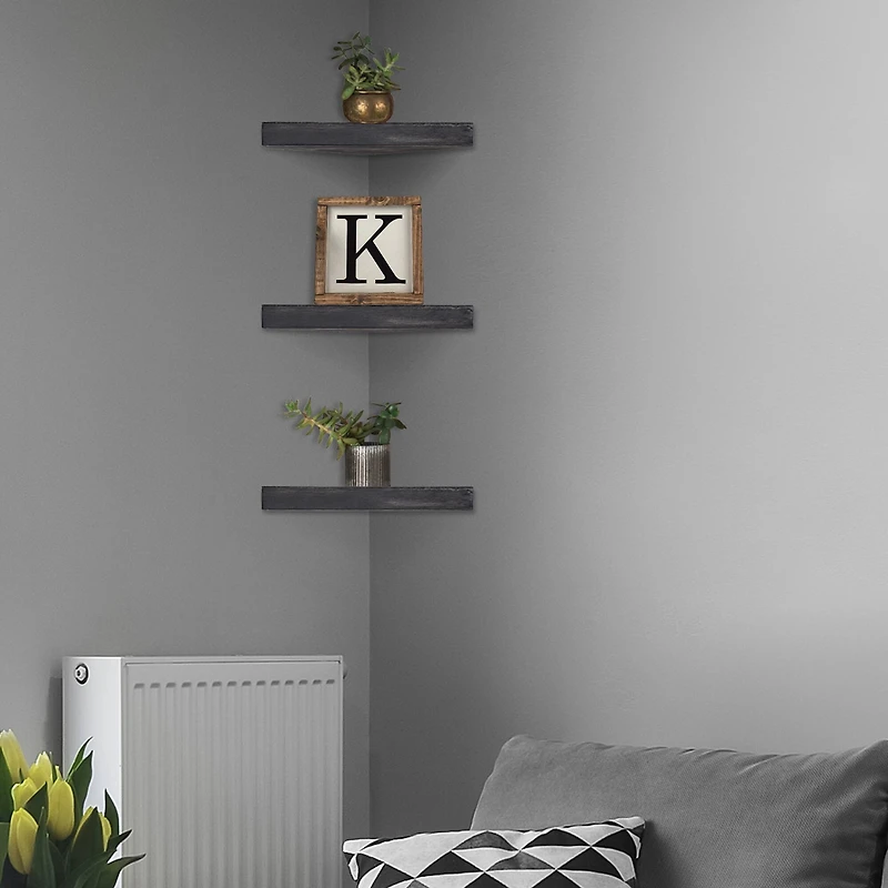 Floating Corner Shelves Set