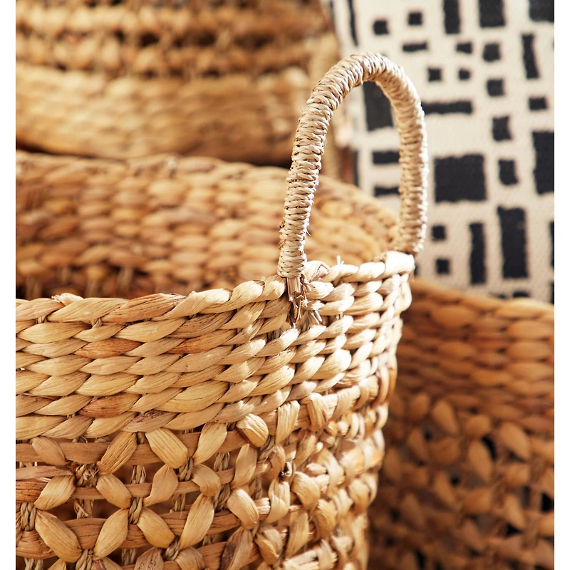 Brown Seagrass Natural Storage Basket Set