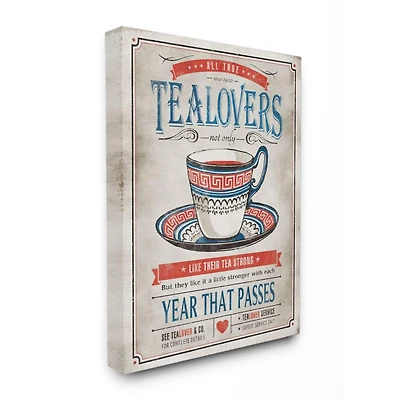 Stupell Industries Tea Lovers Vintage Comic Book Canvas Wall Art