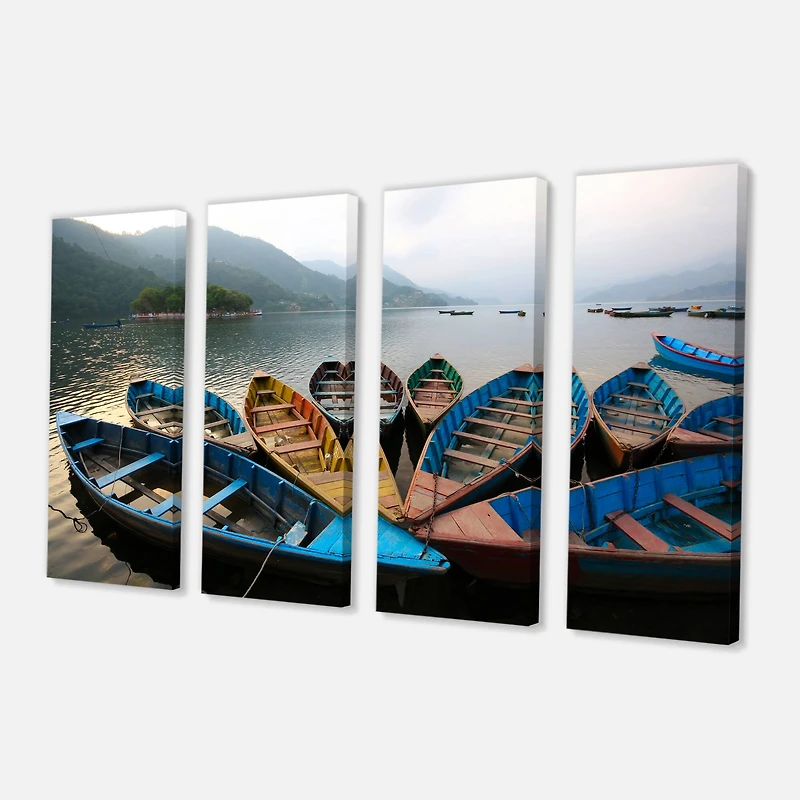 Designart - Beautiful Boats in Phewa Lake