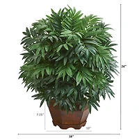 24" Bamboo Palm Plant in Decorative Planter