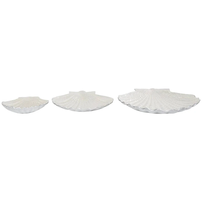 White Shell Metal Bowl Set