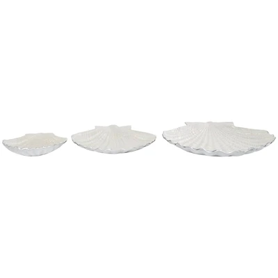 White Shell Metal Bowl Set