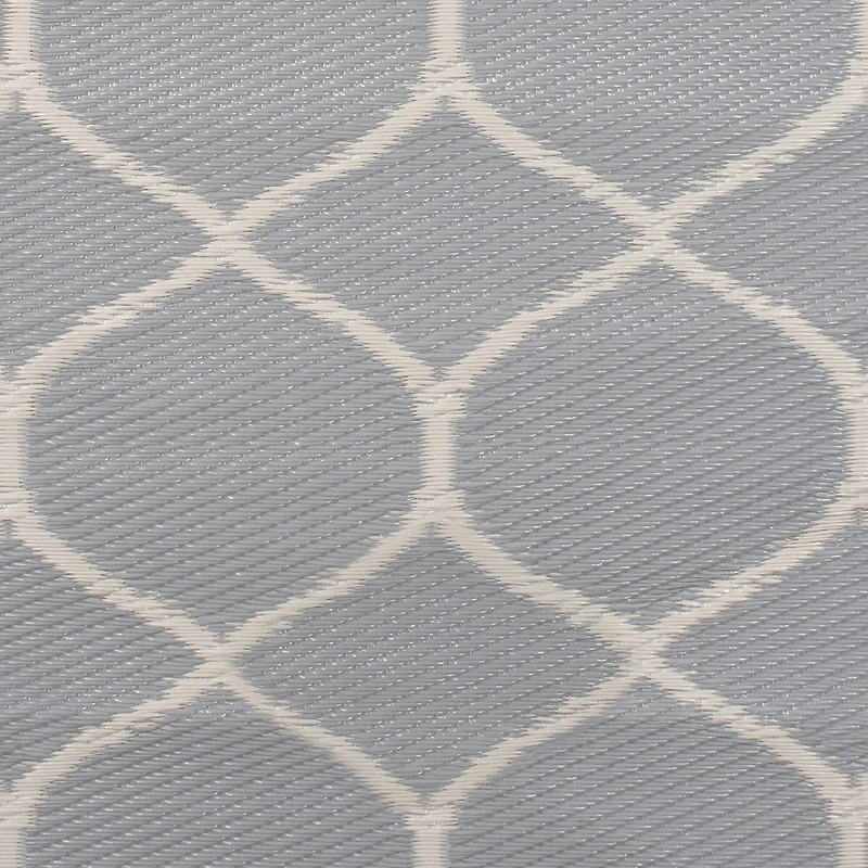 Gray & Beige Honeycomb Pattern Rectangular Outdoor Area Rug, 4ft. x 6ft.