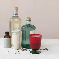 Hello Honey® 8oz. Red & Green Fluted Drinking Glass with Stem