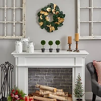 22" Green & Golden Leaf Magnolia Wreath
