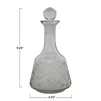Hello Honey® 9" Clear Etched Glass Decanter