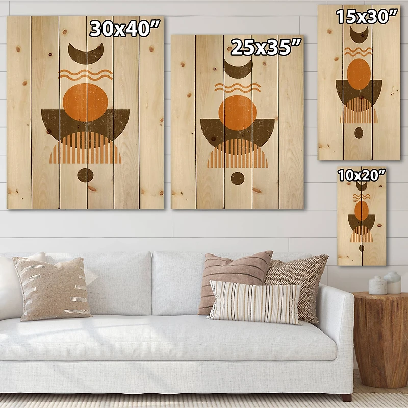 Designart - Abstract Sun and Moon In Earth Tones