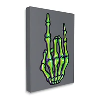 Stupell Industries Rock On Skeleton Hand Canvas Wall Art