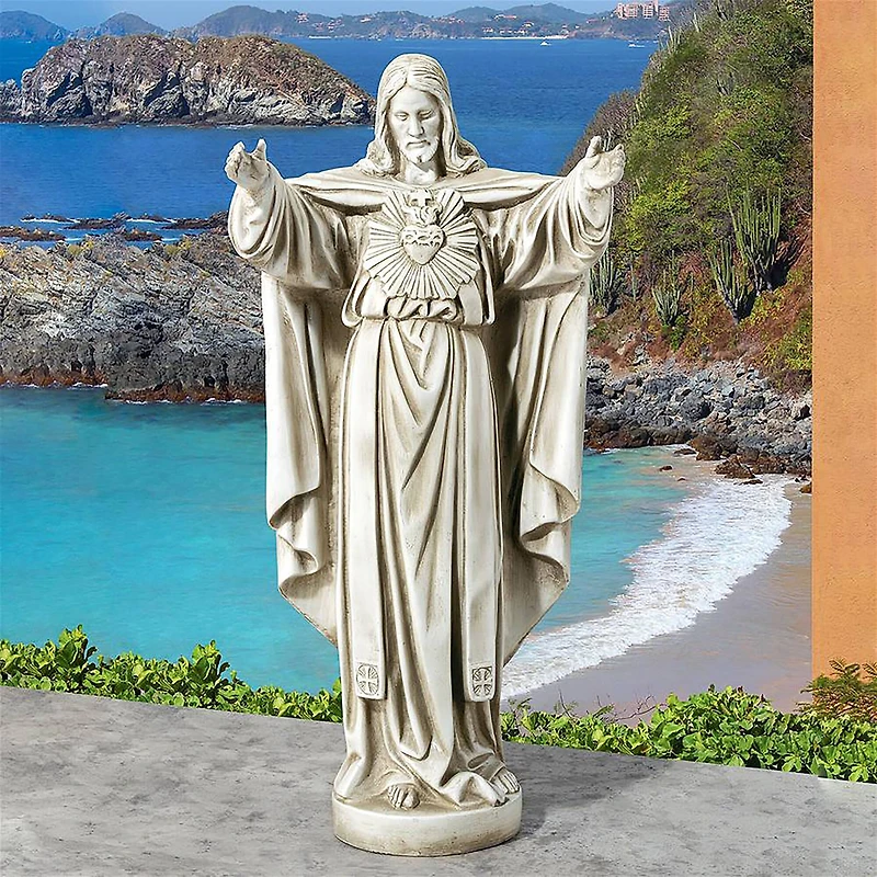 Design Toscano 22" The Sacred Heart of Jesus Spiritual Garden Statue