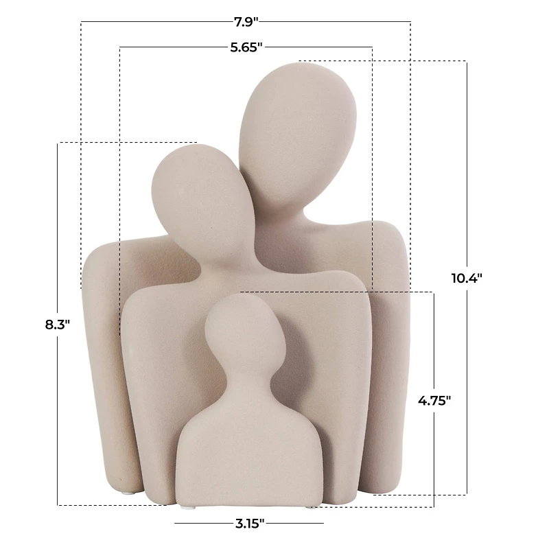 Cream Ceramic People Nesting Family Sculpture Set