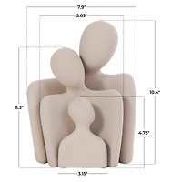Cream Ceramic People Nesting Family Sculpture Set