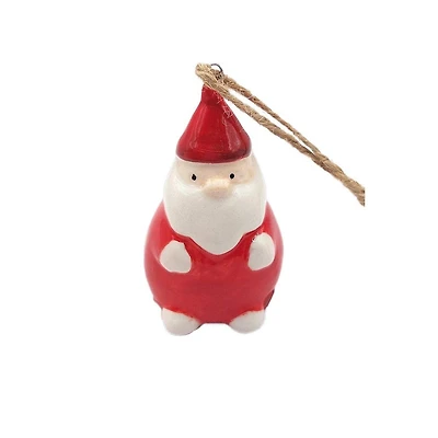 Wizardi 11.75" Christmas Village Ceramic Santa Claus Ornament