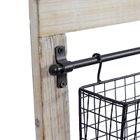 25" Black Metal Farmhouse Magazine Rack Holder