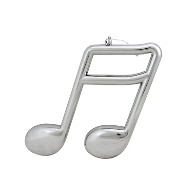Silver Shiny Musical Sixteenth Note Ornament