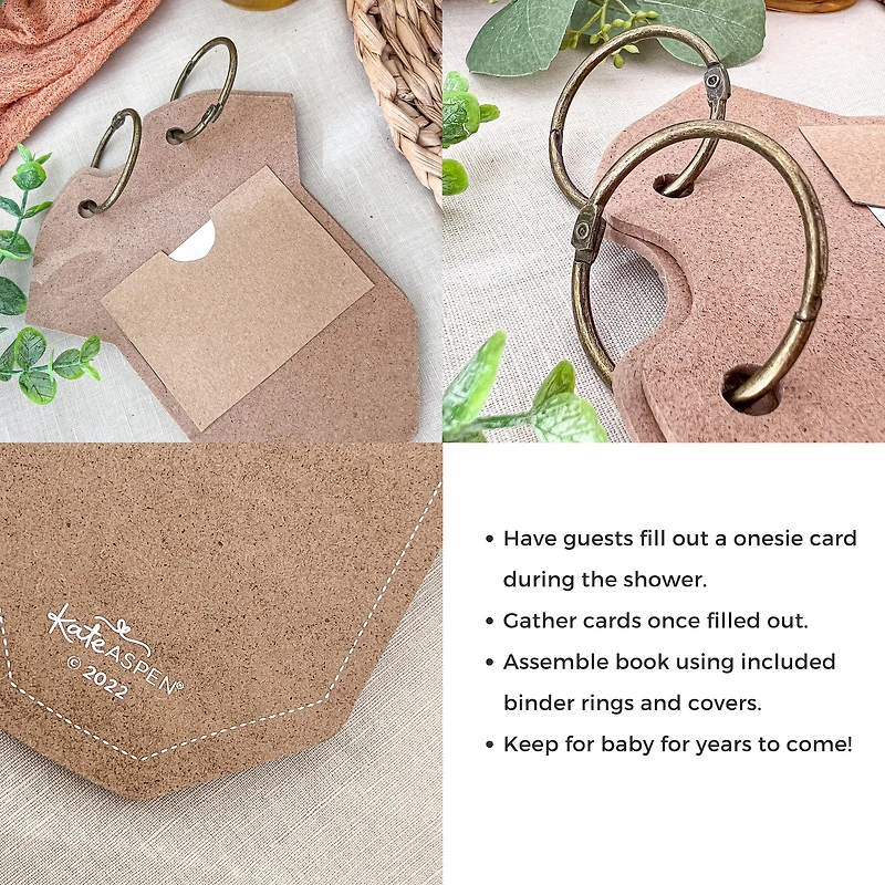 Kate Aspen® Kraft Onesie Shape Baby Shower Prediction Advice Card Keepsake Book Set