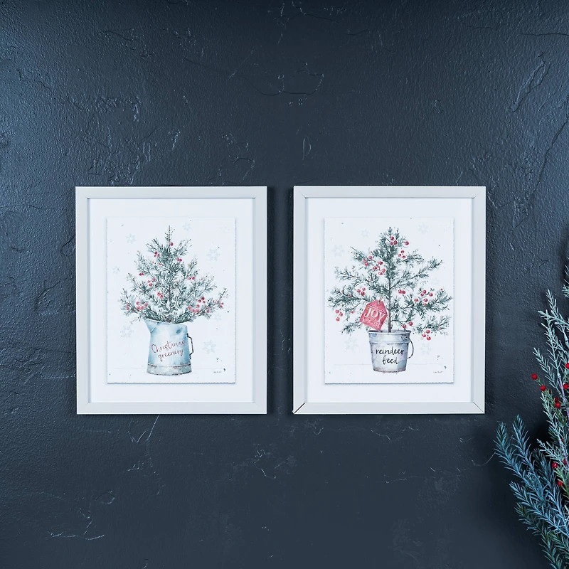 Potted Pine Tree Wall Art Set