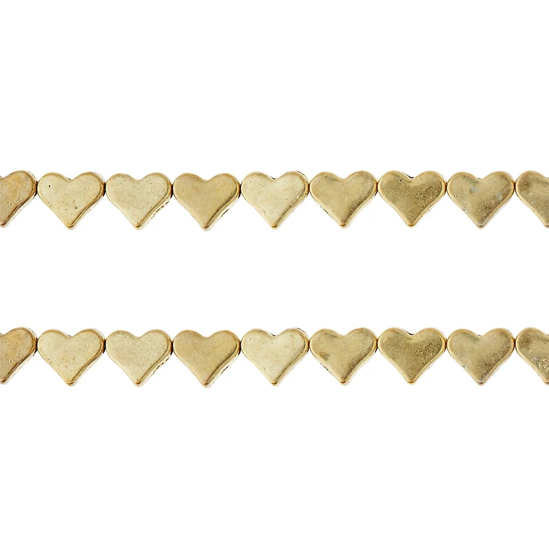 Gold Metal Heart Beads, 6mm by Bead Landing™