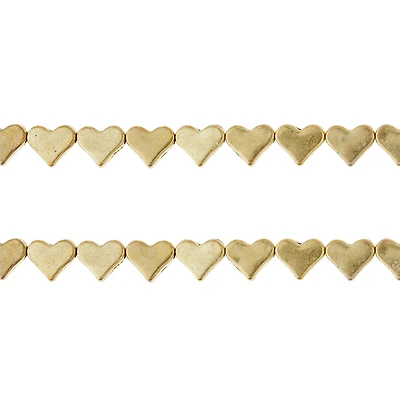 Gold Metal Heart Beads, 6mm by Bead Landing™