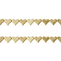 Gold Metal Heart Beads, 6mm by Bead Landing™