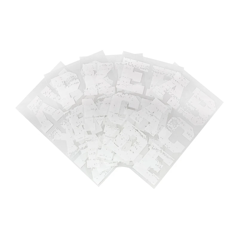 3" White Distressed Letters Iron-On Transfers by Make Market®