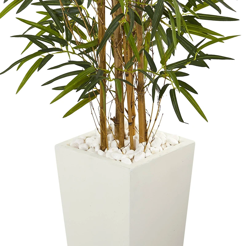 5.5ft. Bamboo Tree in White Tower Planter