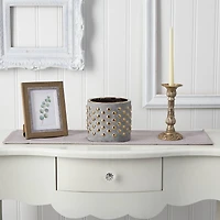 6" Regal Stone Hobnail Planter with Gold Accents