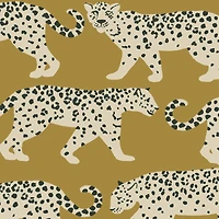 Pkl Studio Gold Cheetah Walk Cotton Home Décor Fabric