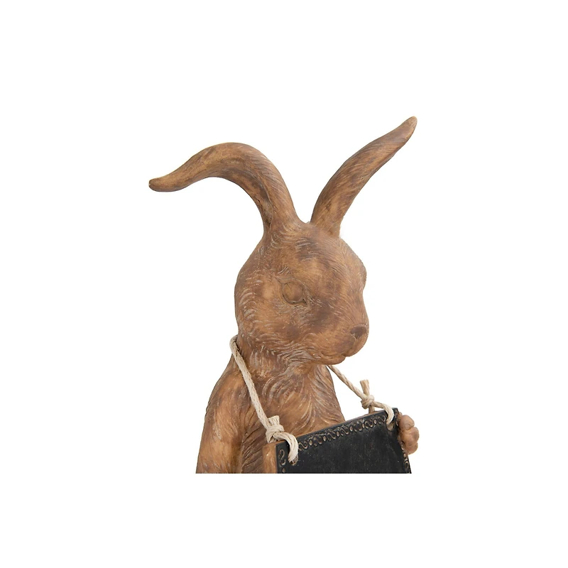 Hello Honey® Rabbit Figurine Holding Working Chalkboard