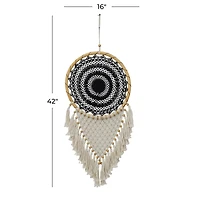 Black Cotton Bohemian Dreamcatcher Wall Decor 16" x 0" x 42"