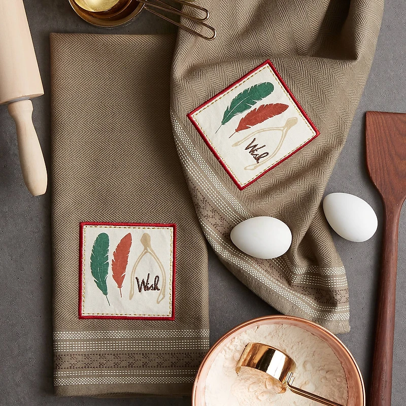 DII® Wish Embroidered Dishtowels, 2ct.