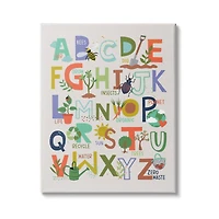 Stupell Industries Children's Whimsical Alphabet Chart Insects Garden Nature Canvas Wall Art