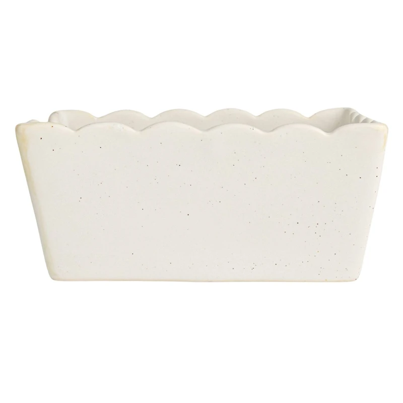 Hello Honey® 6" Wide Green & White Avian Grace Stoneware Napkin Holder with Weight