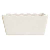 Hello Honey® 6" Wide Green & White Avian Grace Stoneware Napkin Holder with Weight