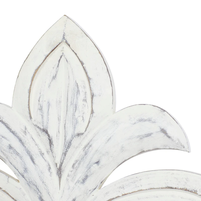 24" White French Themed Wood Wall Décor