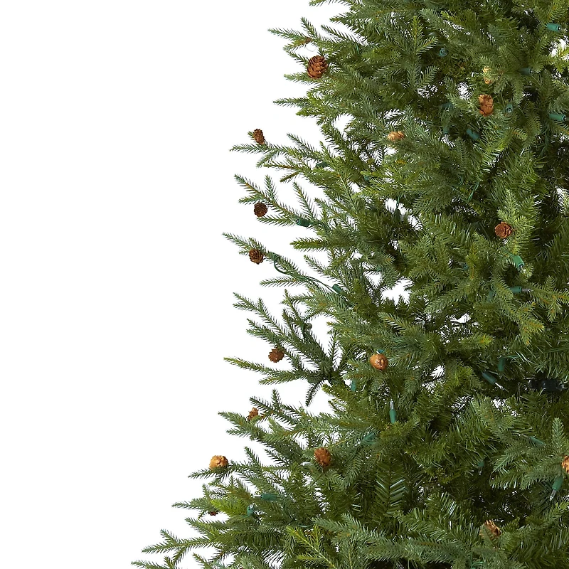 7.5ft. Pre-Lit Classic Pine & Pinecone Artificial Christmas Tree, Clear Lights