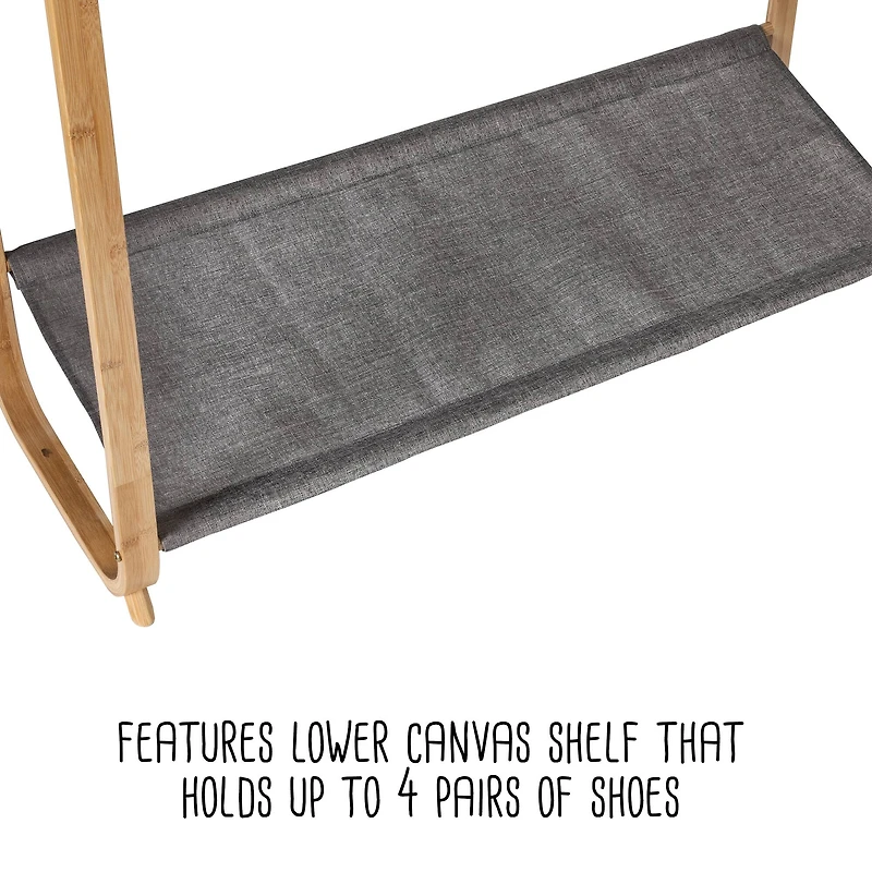 Honey Can Do Bamboo & Canvas Garment Rack