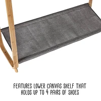 Honey Can Do Bamboo & Canvas Garment Rack