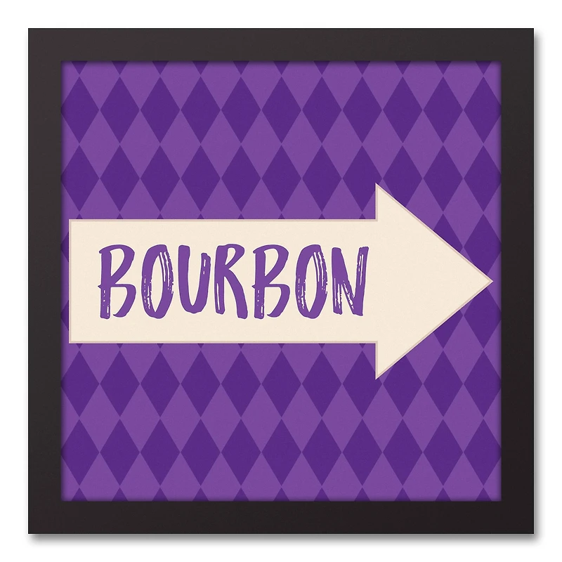 Bourbon Arrow Pattern Black Floating Framed Canvas