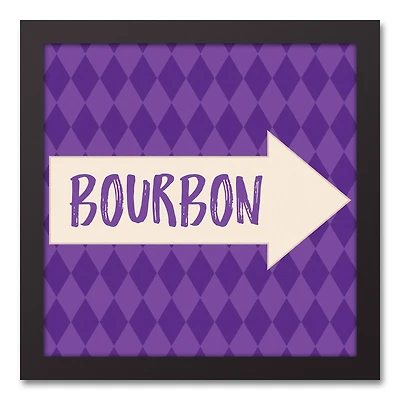 Bourbon Arrow Pattern Black Floating Framed Canvas