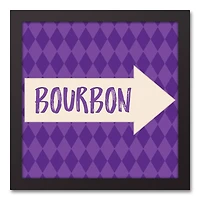Bourbon Arrow Pattern Black Floating Framed Canvas