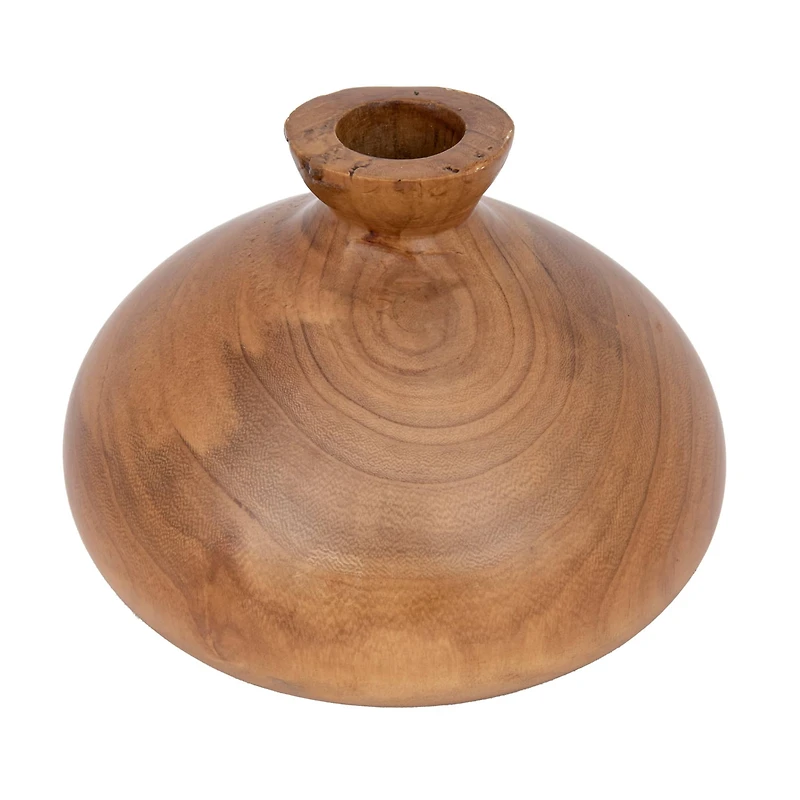Hello Honey® 5" Walnut Finish Decorative Paulownia Wood Vase