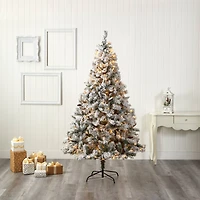 7ft. Pre-Lit White River Mountain Pine Artificial Christmas Tree, Clear LED Lights