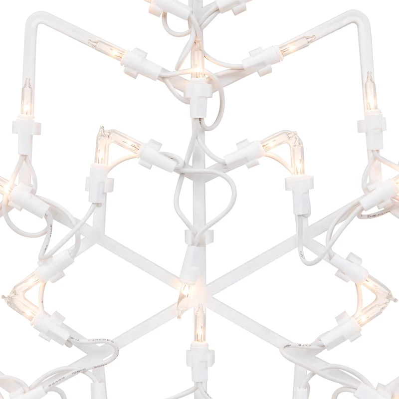 16" White Lighted Snowflake Christmas Window Silhouette Decoration