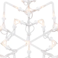 16" White Lighted Snowflake Christmas Window Silhouette Decoration
