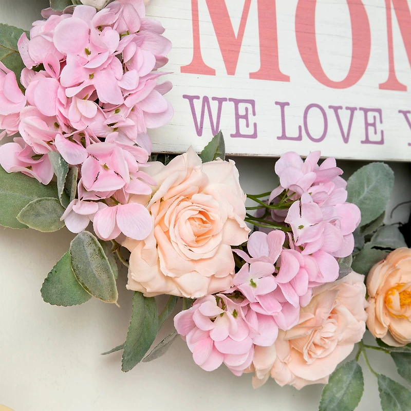 Glitzhome® 22" Mother's Day Floral Wreath